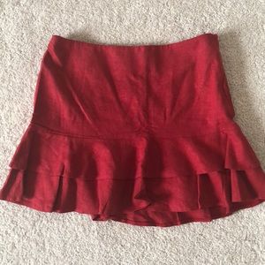 Topshop Red Layered Mini Skirt